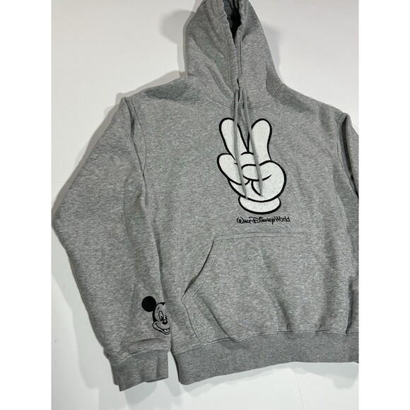 2025 Walt Disney World Park Mickey Peace Sign Hoodie Pullover Sweatshirt Gray XS - Picture 2 of 11